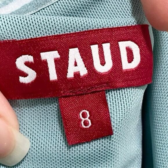 Staud Casey Midi Dress In Mist 8 NWT - Picture 6 of 7